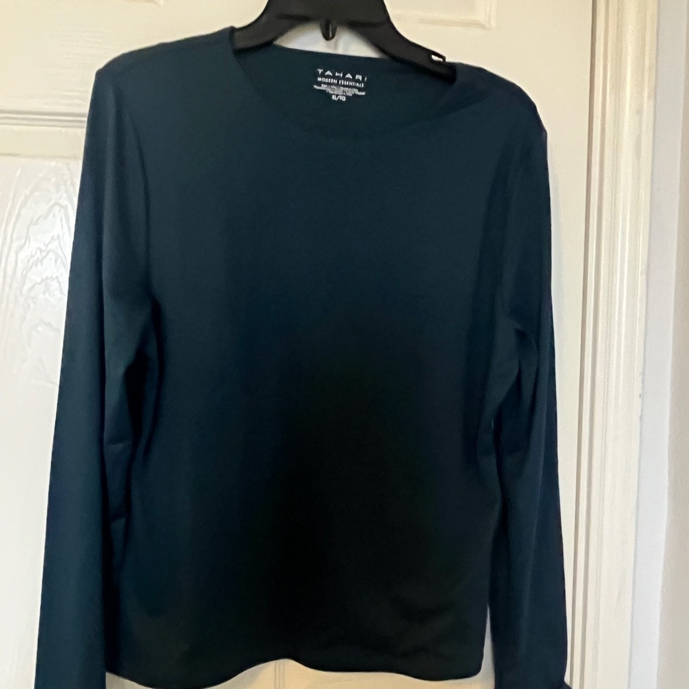 Dark teal tee shirt, long sleeve, Tahiti, XL